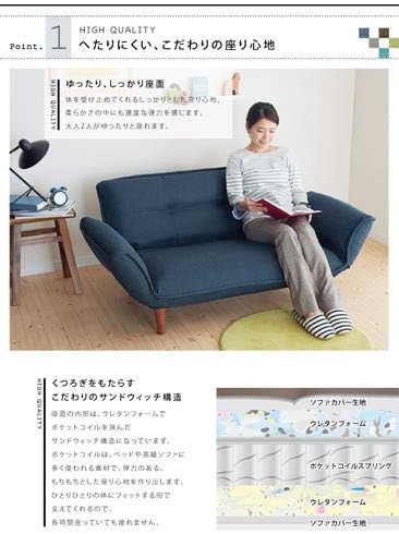 リクライニングカウチソファ ファブリックタイプ Esta エスタ 2P 座面